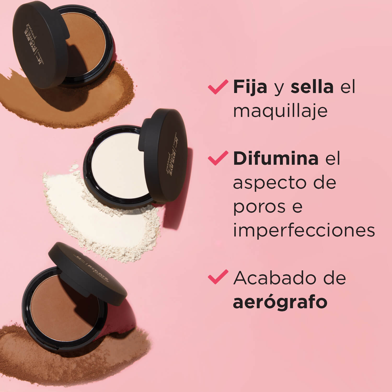 BUNDLE-BYE BYE PORES PRESSED+ WAND BALL POWDER BRUSH #8 (SET DE MAQUILLAJE)